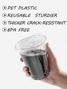 Large Transparent Crystal PET Plastic Cups, Disposable Cups With Straw Lids, Suitable For Ice Cream, Coffee, Smoothies, Milkshakes, Juices, And Beverages, Suitable For Coffee Shops, Milk Tea Shops, Large Dining Parties, And Households