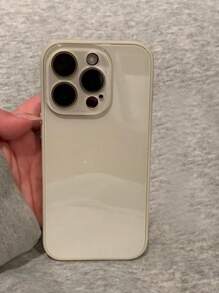 奢华水晶玻璃 16 Pro Max/15/14 Pro/11/12/13/14 Pro Max 手机壳，磁性防震保护套，适合情侣，设计 - 白色 - 查看 1