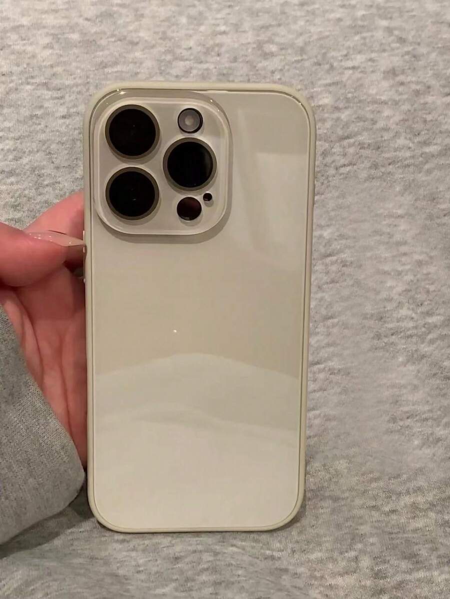 奢华水晶玻璃 16 Pro Max/15/14 Pro/11/12/13/14 Pro Max 手机壳，磁性防震保护套，适合情侣，设计 - 白色 - 查看 1