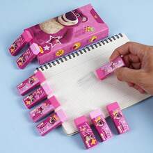 Caja de 10 gomas de borrar con diseño del personaje Stitch de Disney, portátiles, inodoras, duraderas y fáciles de limpiar, útiles escolares | Gomas de borrar de goma natural | Herramienta de limpieza eficiente