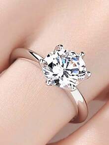 Dainty Solitaire Crystal Ring - Minimalist Design For Elegant Daily Wear, Sparkling Stone For Subtle Glamour, Perfect Gift For Her