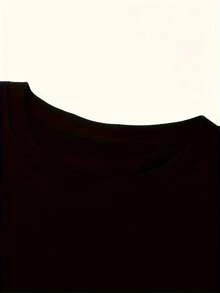 食肉植物、十一、电影动漫图案宽松女式T恤，适合情人节、狂欢节、派对、海滩、婚礼、健身房、优雅场合、度假、休闲穿着。 - 黑色 - 查看 7