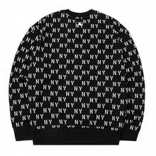 MLB Sportliches Sweatshirt für Damen und Herren, klassisches Monogram-Jaquard-Sweatshirt, lässiges Oberteil, bequemer Pullover, 3AMTM0241-50BKS