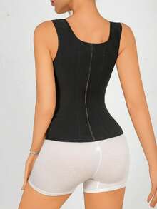 Waist Trainer For Women Workout Corset Waist Cincher Shapewear Tummy Control Vest Body Shaper Invisible Girdle - Black - View 5