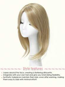 14Inch 18Inch Hair Topper Golden Blonde Hair Toppers For Women Toppers Hair Pieces For Women Hairpieces For Thinning Hair Synthetic Hair Toppers For Women Daily Wear