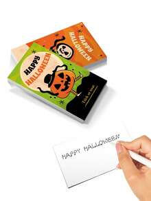 Cute & Festive Halloween Mini Card Set – 50-Piece With Ghost House & Pumpkin Themed Patterns, Ideal For Kids, Families & Party Hosts, Perfect For Halloween Party Favors, Trick-Or-Treat Notes, Party Supplies & Home Decor