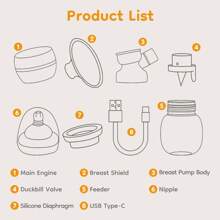 Electric Silent Breast Pump Massager Rechargeable Portable Baby Breastfeeding Collector