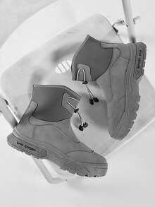 Men's High-Top Boots, British Style, Autumn/Winter New, Boots With Increased Height, Thick Sole, Outdoor Hiking Boots, Motorcycle Thick-Sole Work Boots - Multicolor - View 18