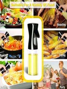 1 szt. Butelka z rozpylaczem do oleju, do kuchni, do użytku domowego, do grilla, dozownik do oleju do gotowania, dozownik do oleju do redukcji tłuszczu, dozownik do oleju, do wielokrotnego napełniania, do grillowania na świeżym powietrzu, do kuchni