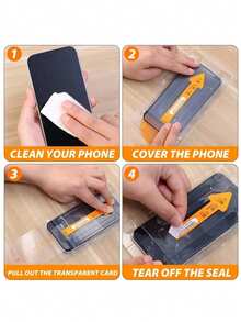 1 pieza Protector de pantalla de vidrio templado ultra claro, instalación autolimpiante, sin burbujas, compatible con la Isla Dinámica, claridad de alta definición, fácil de instalar, compatible con iPhone11-16/17/17Plus/17ProMax (excluyendo Mini) Accesorios esenciales de protección de pantalla, aplicable a protección diaria, oficina, protector de pantalla de teléfono doméstico Accesorios a prueba de agua, a prueba de golpes, resistente a caídas y arañazos - transparente - Ver 7