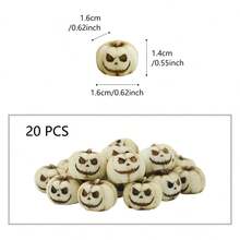 15pcs Halloween Resin White Miniature Pumpkins, Harvest Joy | Creative Simulated Pumpkin Statue Props, Home Garden Bonsai Accessories, Garden Miniature Sculptures, Suitable For Halloween And Thanksgiving Party Decorations, Gothic Style Unique