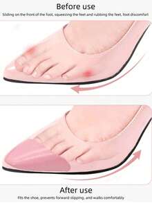 1 par de almohadillas para los dedos de los pies suaves y elásticas de PU, plantillas antifricción gruesas y amigables con la piel, almohadillas de relleno ajustables para tacones altos - Multicolor - Ver 2