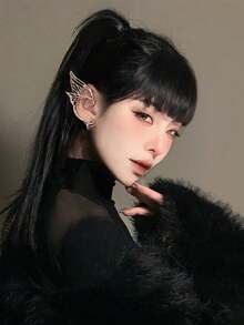 一对蝴蝶仙子耳环，可定制设计，金属吊坠，甜美、别致、性感复古风格，万圣节完美之选 - 彩色 - 查看 8