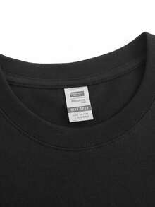 Men's Dark Aesthetic "Crow" Movie Culture T-Shirt, Retro Street Style Loose Daily, Casual Round Neck Short Sleeved - 黑色 - 查看 6