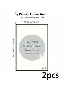 2/3pcs 12x16in/30x40cm Black Aluminum Alloy Photo Frames, A3/A4 Modern Home Decor Art Frames, Minimalist Stylish Gold Aluminum Alloy Decorative Frames