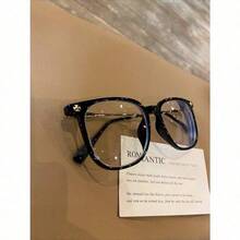 NewUnisex  Light Glasses, Square Reading/Computer Reading Glasses, Women's Fashion Glasses, Clear Lenses, Protective Clear Lenses, Reduce Eye Strain Caused By Computers, TV And Games - Black - View 4