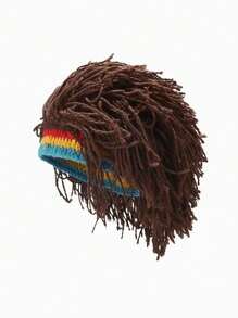 1 件趣味辫子针织帽，男女通用嘻哈派对帽，独特个性化保暖针织假发帽 - 髒辮毛線帽 - 查看 12