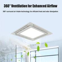 Bathroom Exhaust Fan With Light, 20W Bathroom Fan With LED Light Combo, 110 CFM 1.5 Sones Quiet Bathroom Vent Fan, Suitable For Toilet, Office, Hotel - White - View 5