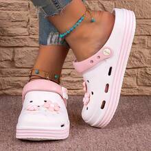 Women's Hollow Hole Slip-On Sandals, New Summer Non-Slip Soft Nurse Work Outdoor Beach Slippers, Fashionable Thick Sole Anti-Slip Surgical Room Soft Bottom Hole Shoes