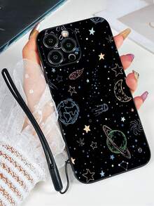 1 件黑色 TPU 太空与宇宙图案防震手机壳和 1 条黑色硅胶挂绳，兼容手机壳/配套手机壳/趣味手机壳/安卓手机壳/手机壳/手机壳/OPPO 手机壳/兼容 15 Pro Max/ A14/ A54/ A52/ A31 4G/ A23/Redmi Note 8 Pro/Redmi Note 11 Pro 4G/Redmi Note 12 4G/OPPO A54 - 彩色 - 查看 1