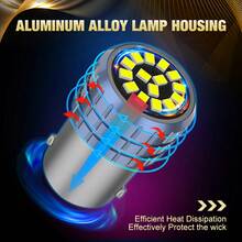 S&D 2 件 1156 BA15S P21W LED 汽车信号灯 BAU15SS PY21W 汽车灯 1157 BAY15D P21/5W LED 刹车倒车灯泡 白色 红色 琥珀色