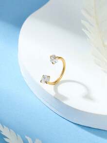 6/2 件马蹄形鼻环配 L 型鼻钉，不锈钢粉色彩虹 CZ 鼻环，银金内螺纹马蹄形鼻环，女士唇眉螺旋耳洞饰品，四季佩戴，礼物 - 彩色 - 查看 7