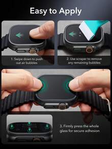 Screen Protector Compatible With Apple Watch Ultra 3/2/1 49mm, Military-Grade Tempered Glass Film With Aluminum Alloy Frame, Anti-Scratch, Anti-Collision, High-Definition Touch Sensitive Full Coverage Protective Cover For I-Watch Outdoor Sports And Daily Wear - Series Ultra 49mm - View 8