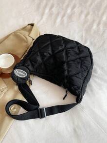 And Fashionable Men's Shoulder Crossbody Bag With A Small Coin, Rhinestone Grid Decoration, Nylon Material, Adjustable Shoulder Strap, Lightweight And Versatile, Shoulder Bag Bum Bag Belt Bag Rider Bag Satchel Bag Leather Bag Hobo Hip Bag Tote Bag Travel Essentials Camping Sling Bag Summer Back To School Summer Bag Spring Break Bag Pack Cross Body Bag School Supplies