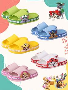 Sommerhausschuhe, blau, süßes Cartoon-Charakter-Design, mehrere Größen erhältlich, geeignet für Erwachsene und Kinder, rutschfeste Sohle, leichtes und weiches Material, konkaves Sohlendesign für Komfort, leuchtende Farben, perfekt zum Spielen drinnen/draußen, am Strand, im Pool und für den täglichen Gebrauch