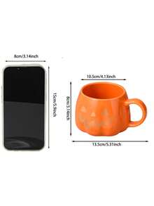 1 cană ceramică de Halloween, potrivită pentru bucătăria de acasă, restaurant, sufragerie, cadou, cană de cafea, cană de apă, cană de ceai, cană pentru băuturi reci, cană, cană izolată, potrivită pentru ceai, cafea, lapte, suc de fructe, nuntă, petrecere, cadou, ziua de naștere