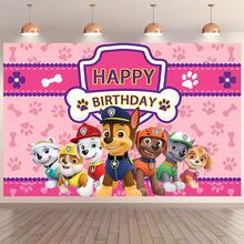 Paw Patrol 1 pieza Autorizada Decoración de Fiesta de Cumpleaños de PAW Patrol para Mesa de Pastel, Fondo de Tela para Decoración de Cuarto de Fiesta, Fondo de Fotos de Cabina de Fotos, Accesorios de Estudio, 82.7*59.1/59.1*39.4/39.4*29.5 Pulgadas