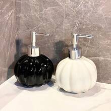 Nowoczesna, minimalistyczna, ceramiczna butelka z dozownikiem, czarno-biała, wielokrotnego napełniania, kreatywna butelka na mydło w płynie, stylowa butelka do dekoracji łazienki, butelka do zlewu domowego, butelka do dozownika płynu do publicznej toalety, butelka do przechowywania w łazience w hotelu, artykuły do łazienek komercyjnych, butelka do zlewu w holu hotelowym
