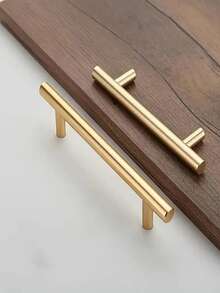 6PCS Gold Cabinet Drawer Pulls - Kitchen Cabinet Handles, Brushed Nickel Finish, Stainless Steel Drawer Knobs, Suitable For Drawers - Multicolor - View 6