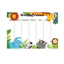 1set Cartoon Animal Pattern Planner, Acrylic Decoration Memo Board, With Multi-Color Pen Eraseable, Weekly Planner, Suitable For Office, Home Kitchen, Convenient For Note Taking - Multicolor - View 9