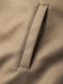 INCERUN Mens Stand Collar Button Front Long Sleeve Casual Basic Solid Jacket Coat Fall Overcoat - Khaki - View 10