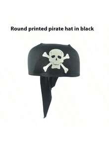 1pc Halloween Party Supplies, Unisex Pirate Hat, Pirate Captain Hat, Round Pirate Hat