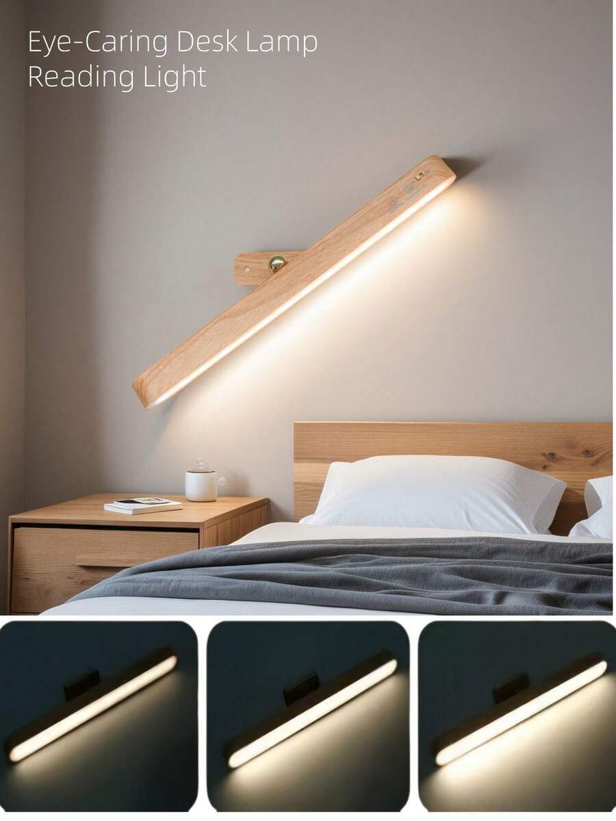 1pc USB Rechargeable Makeup Mirror Light, Eye-Caring Desk Lamp, Bedroom Lights,Aquarium Lights,Stick On Wall Lights,Wardrobe Lights,Lamp Bedroom,Reading Light, Adjustable Color & Brightness, Angle Adjustable, Wireless Makeup Light For Bathroom Mirror,Colourful Cabinet Lighting LED Lamp, Rechargeable Battery Night Light, With Lighting Memory And Magnetic Base For Easy Installation Without Adhesives, For Stairs, Kitchen And Bathroom.