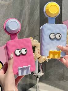 1 pièce Boîte de rangement pour salle de bain, support mural à ventouse en forme d'œil créatif et mignon pour brosse à dents, boîte de rangement pour serviette de toilette et divers. Rangement et organisation de salle de bain, support pour brosse à dents et dentifrice.