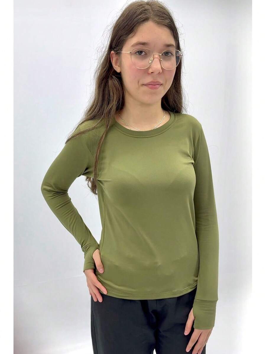 Nick Toia Unisex Children's Youth Plush Thermal Top - 軍綠色 - 查看 1