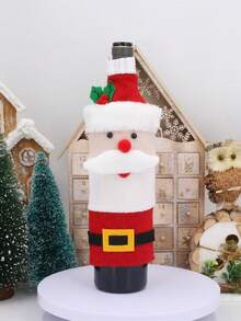 O decorațiune de Crăciun cu desene animate, capac de vin tricotat cu un bătrân și un om de zăpadă, folosită pentru decorarea festivă a restaurantului și, de asemenea, ca recuzită foto pentru pălării de Crăciun. Este potrivită pentru utilizare în timpul festivalului de Crăciun. - Multicolor - Vizualizare 11