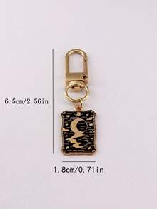 1 pieza Llavero con colgante de Tarot en dorado y negro, decoración de llavero de estilo gótico creativo, colgante de bolso, regalo perfecto para amigos, accesorio decorativo de bolso, regalo de San Valentín, accesorio de coche, dije de bolso, cordón para mochila escolar con soporte para identificación, accesorios de coche, dijes de bolso - Multicolor - Ver 11