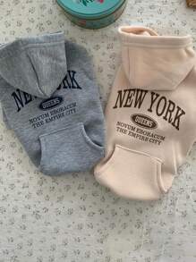 1 件新款秋冬狗狗猫咪连帽运动衫，百搭套头衫，适合贵宾犬、比熊犬、雪纳瑞犬和小型宠物 - 彩色 - 查看 2