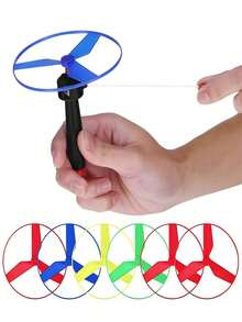 1/3/5个随机颜色塑料拉绳UFO飞盘，儿童户外玩具，发射器，新年/万圣节/感恩节/圣诞节/生日礼物，派对小礼物，减压玩具，室内/室外（颜色随机），斋月礼物，复活节礼物，愚人节礼物，情人节礼物，儿童节礼物，返校季礼物 - 彩色 - 查看 13