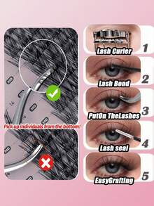 580 Pieces Capacity Eyelash Book, Synthetic Mink False Eyelashes, 0.07mm Thickness D Curl, 10-18mm Mixed Length, Natural Soft Eyelash Extension Makeup Products Suitable For Any Style