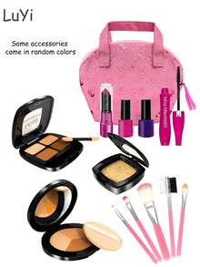Kids Role Play Makeup Toy Set (No Real Cosmetics), Girls Pretend Makeup Toy Combo, Gift For Girls Birthday/Holiday/Halloween/Christmas