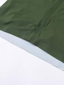 HISERWA Maillot de cyclisme pour hommes vert olive à manches longues avec petit col montant. Très extensible, respirant et séchage rapide. Manches longues de cyclisme avec capacité d'étirement maximale en tissu tricoté. Coupe slim. Design avec bande réfléchissante sur l'ourlet arrière. Maillot de cyclisme compétitif slim pour hommes, convient pour la course et le cyclisme outdoor. - Vert - Voir 7