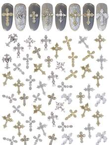 36 件 [哥特十字美甲宝石] 36 件 3D 合金朋克十字美甲饰品 - 十字金属水钻美甲饰品 美甲饰品 美甲钻 水钻 - DIY 美甲装饰 美甲用品 美甲 - 彩色 - 查看 1