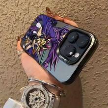 Funda de Teléfono de Juego de Cartas de Anime Japonés  Compatible con iPhone 16 15 14 13 12 11 Pro Max X XR XS MAX 8 27 Plus Cubierta Trasera Mate a Prueba de Golpes - Plateado - Ver 5