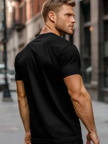 Men's Outdoor Fishing Hiking Camping T-Shirt - "Life Is Better By The Lake" Graphic T-Shirt With Fishing Rod And Lake Design - Four Seasons Casual Short Sleeve Crew Neck 2025 - 黑色 - 查看 6