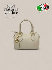 New High-Quality Versatile Women's Shoulder Bag (2025). This Elegant And Unique Small Square Bag Made Of Genuine Leather Features A Long, Detachable Strap For Shoulder Or Crossbody Wear. This Small Designer Bag, Crafted From Premium Cowhide Leather, Is A Symbol Of Sophistication And Elegance. - Beige - View 4
